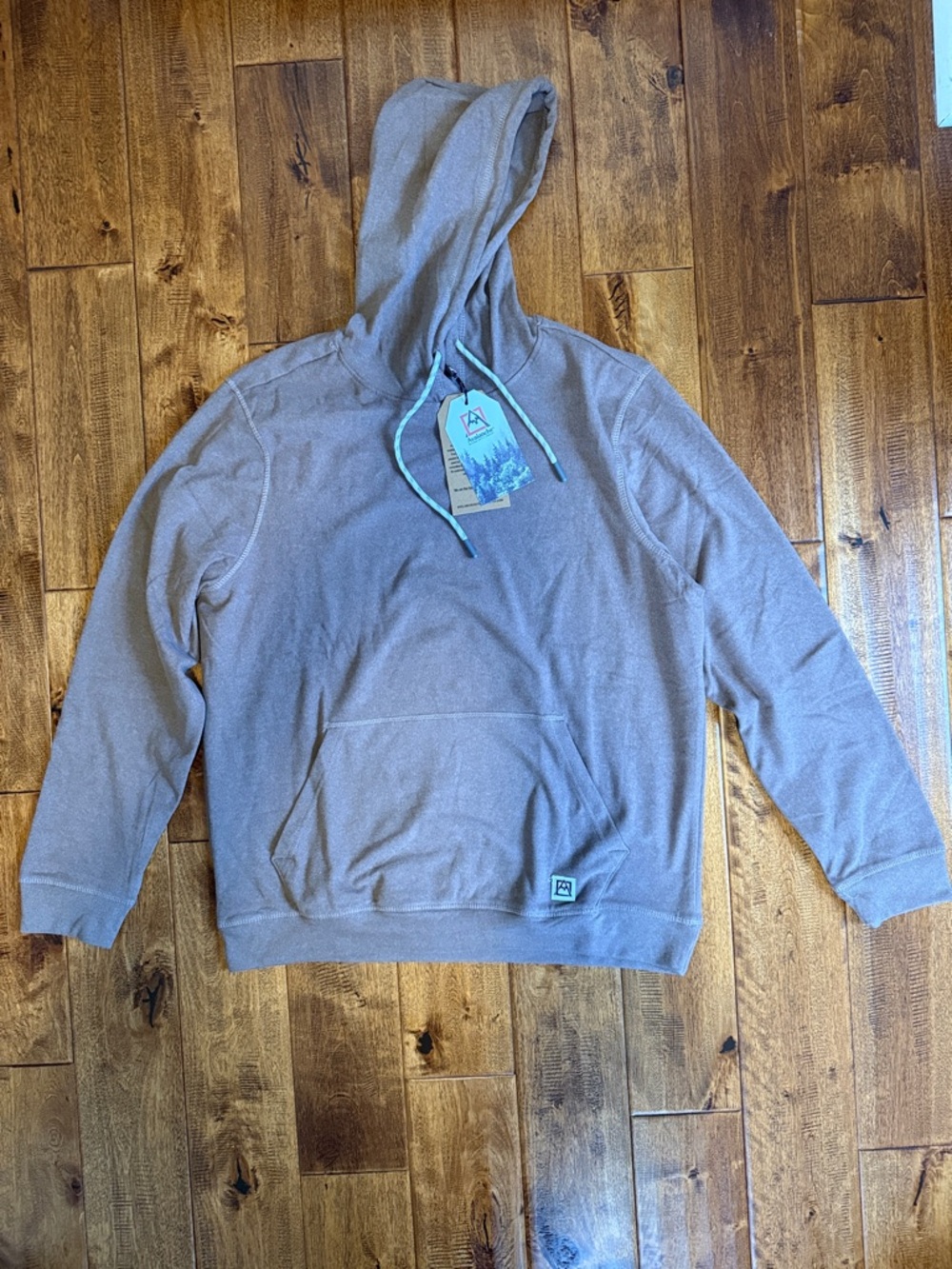 NWT! Avalanche Men's Hooded Pullover Sweatshirt - Taupe with Blue Drawcords